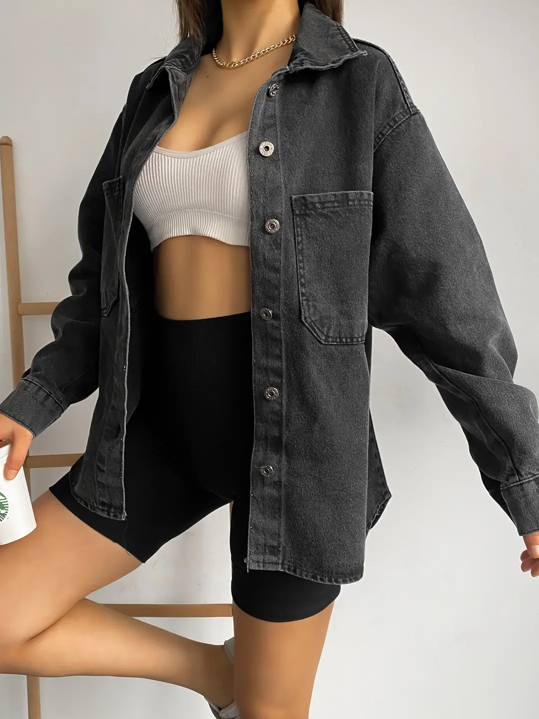 Lirya Prive Oversize Denim Ceket Siyah