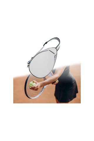 Suntek Tenis Çantası Taşınabilir Çok Beyaz-yeşil-kenarlar