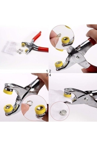 Metal Düğme Pensesi Ve Düğme Seti-9046192647907