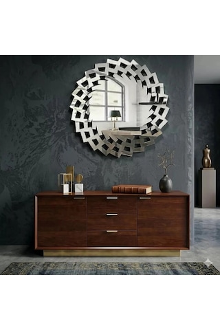 Durukar 40x40 Cm Kırılmaz Pleksi Dekoratif Duvar Aynası - Modern Geometrik Tasarım 1. Sınıf Ayna Çok Renkli