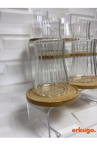 6 Adet Borosilikat Çay Bardağı, Isıya Dayanıklı Sunum Bardağı 225 Ml Ehlikeyf