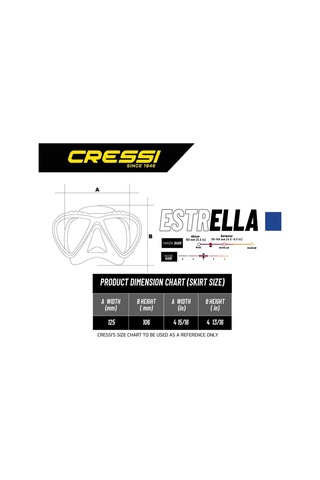 Parumarin Cressi Estrella Tek Parça Cam Dalış Maskesi Siyah