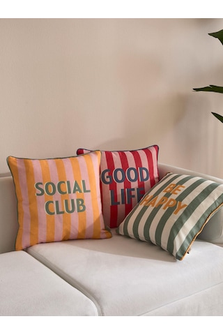 Color Pop 3'lü Kırlent Kılıfı Yeşil