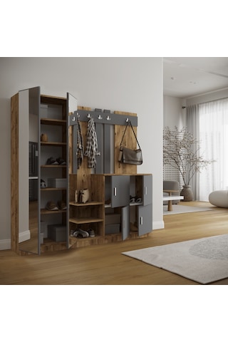 Robinhome Robin Home Nova Vestiyer Portmanto Ayakkabılık Çam-Gri