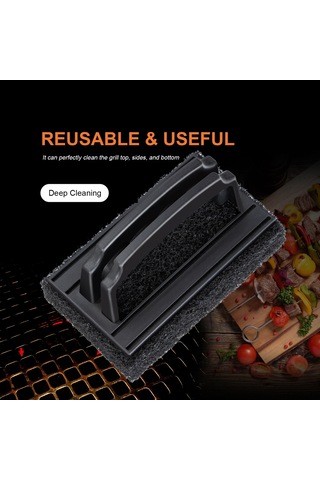 Padalink Siyah Sponge Barbeque Temizleme Fırça - Dayanıklı Pp Malzeme, Tüm Izgaralar İçin Kalın Yüzey, Yağ Ve Yemek Kalıntılarını Tamamen Kaldırır