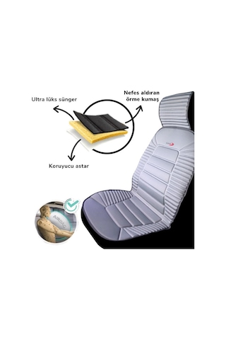 Space Oto Minder Premium001 Özel Tasarım Tüm Araçlara Uyumlu Koltuk Minderi 2'li Set