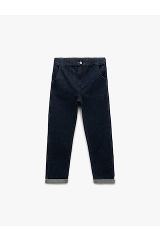 Koton Pamuklu Relax Fit İndigo Erkek Çocuk Jean Pantolon 6wmb40001td Indigo