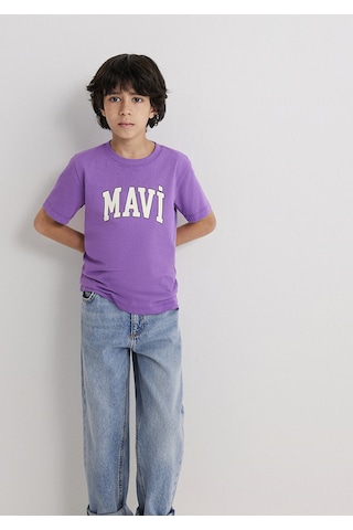 Mavi - Mavi Logo Baskılı Mor Tişört 6610030-70606 Mor