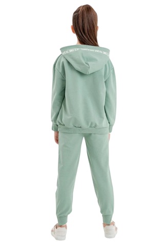 Kız Çocuk What Yazılı Kapüşonlu Mint Yeşili Eşofman Takımı Mint Yeşili