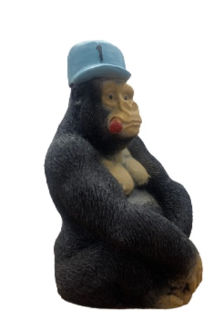 Benzersiz Şapkalı Goril Figürü El Yapımı Koleksiyonluk