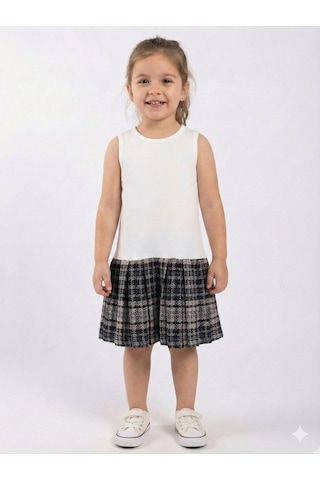 Xo Kids Kız Çocuk Elbise 3-7 Yaş, Kod 4117 Bej