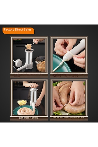 Youmex Alman Manuel Sosis Dolgu Makinesi, Evde Sosis-kiyma Dolum Aleti, Plastik Tip, Küçük Boy, Kolay Kullanım, Ev Ofis Hediyesi Diğer