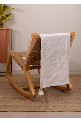 The Mia Throw Koltuk Şalı Püsküllü Krem 170x130 Krem