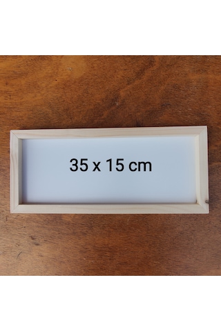 35x15cm Beyaz Ahşap Çerçeveli Pano Camsız - Arkalık Sabit