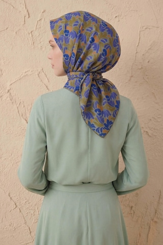 Silk Home Soft Eşarp Floral Line Olive 90x90 Çok Renkli