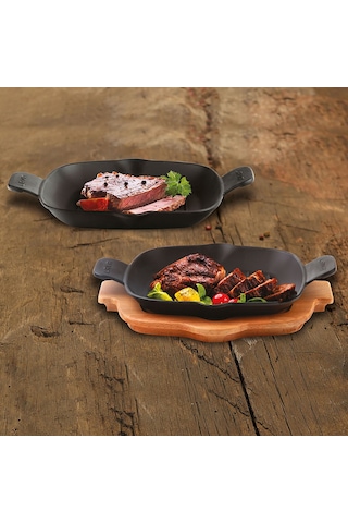 Lava Döküm Izgara Tava Metal Kulplu 26 x 26 CM