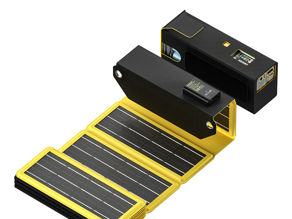 Sharge 140 Power Bank Uyumlu 12W Katlanabilir Güneş Paneli - Siyah