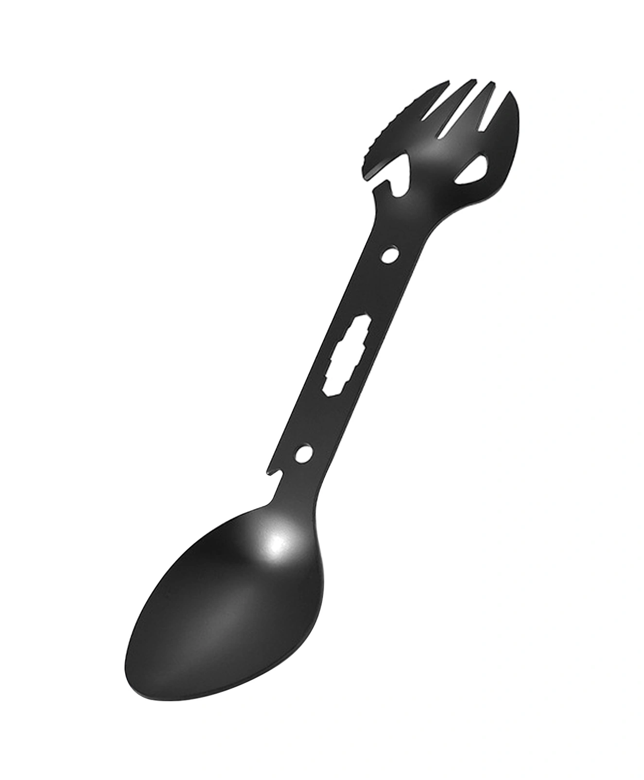 Youmex Siyah 1 Numara Çelik Kamp Çatal Kaşık - Çok İşlevli: Bıçak, Şişe Açıcı, Kutup Açıcı Ve Somun Anahtarı İle Dışarıda Kullanıma Uygun Siyah