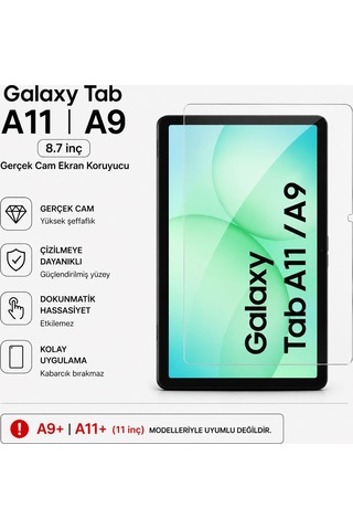 Samsung Galaxy Tab A11 / A9 8.7 Inç Uyumlu Temperli Cam Ekran Koruyucu,parlak Kalemle Uyumlu