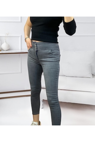 Veraura Lifestyle Yüksel Bel Likralı Kot Pantolon Gri