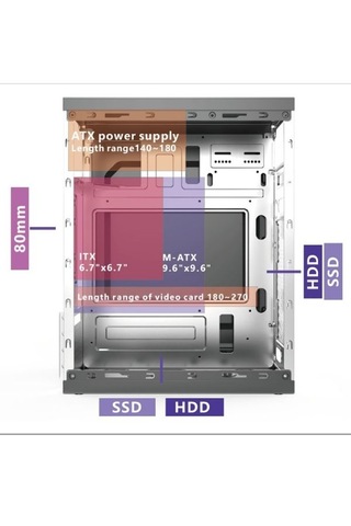 Redrock M317 BB Matx Case Peak 300 W Bilgisayar Kasası