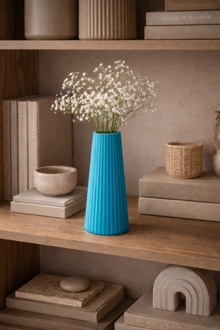 Modern Beyaz Vazo Güne Sade Bir Başlangıç 17.8 7.7 Cm Turkuaz