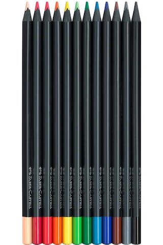 12 Renk Kuru Boya Black Edition 1 Paket 12 Li Kuruboya Tam Boy Karton Kutu