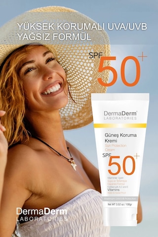 Dermaderm Güneş Koruma Kremi Spf 50+ Faktör 100 Ml - Yüksek Koruma