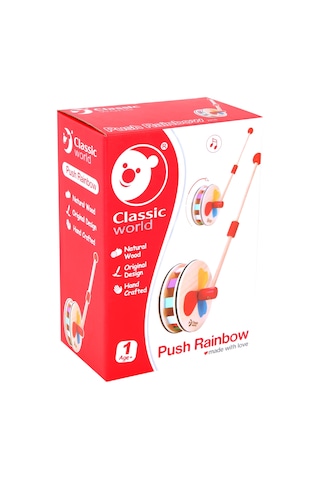 Classic World Ahşap İt-İt Gökkuşağı Tekerlek