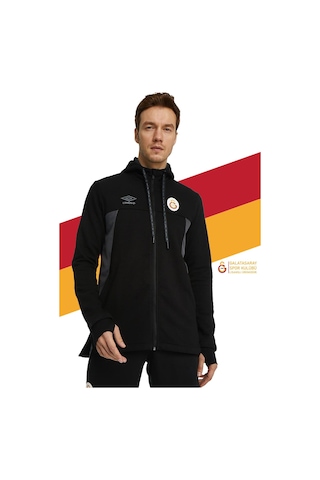 Galatasaray Orijinal Lisanslı Kapüşonlu Siyah Fermuarlı Hoodie Gs Aslan Baskılı Hediyelik Ahşap Kutulu Siyah
