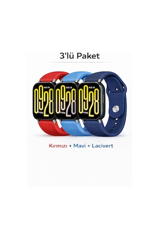 Xiaomi Redmi Watch 5 Active / Watch 5 Lite Uyumlu 3'lü Yumuşak Soft Yüksek Kalite Spor Kordon
