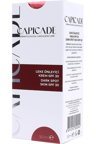 Capicade Leke Önleyici Krem SPF30 50 ML