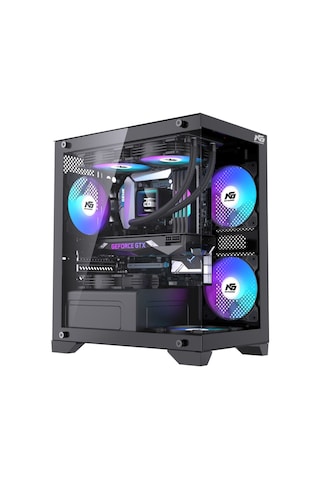 Orion Elite 4x Tuştan Değişen Rgb Fanlı M-atx Boş Bilgisayar Kasası Siyah