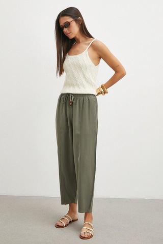 Uterpe Askılı Crop Triko Ekru
