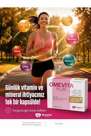 Biowins Pharma Omevita Plus Omega 3 Dha Epa Multivitamin Multimineral 30 Yumuşak Kapsül