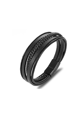 Gogoey Erkek Deri Bileklik Siyah Manyetik Toka Bileklik Db5093 Çok Renkli