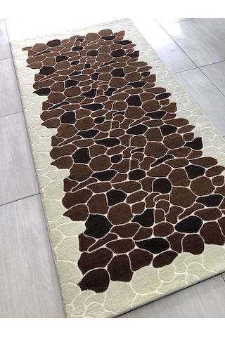 Saray Halı Klasik 10698 V 100X200 Kahve Krem 2 Metre Yolluk !
