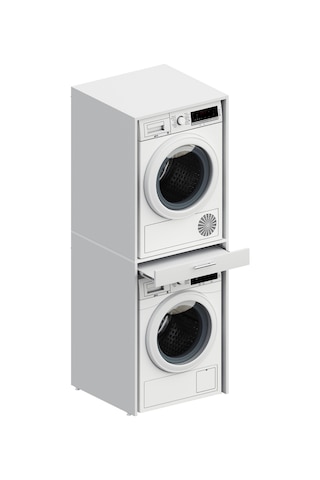 Aqua Bagno Voca Smartbox Çamaşır Ve Kurutma Makinesi Dolabı -çekmeceli Beyaz