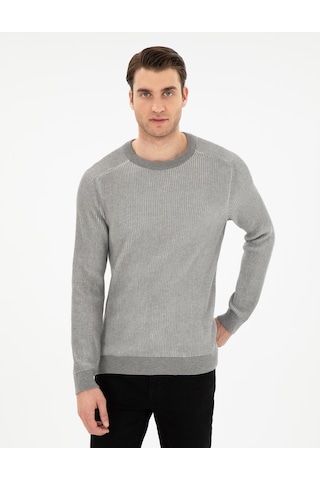 Pierre Cardin Erkek Açık Gri Melanj Kazak /triko 50297117-vr091 Açık Gri Melanj