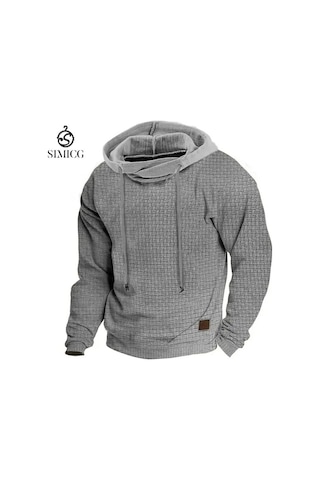 Yeni Uzun Kollu Kapüşonlu Erkek Sweatshirt'ü Gri