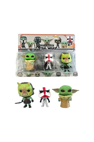 S.wars The Mandalorian Baby Yoda İncinerator Stormtrooper Gamorrean Fighter 3'lü Figür Oyuncak Seti