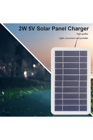Elmpaly 2w Taşınabilir Güneş Panelli Şarj Cihazı Kampçılık Seyahat Telefon Şarj El Feneri Fan