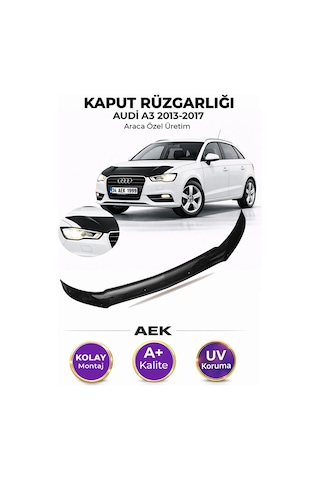 Audi A3 2013-2017 Araca Özel Üretim "4mm" Kaput Rüzgarlığı A+ Pi
