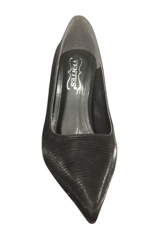 Ventes 8357707z Baskılı 8 Cm Kadeh Topuk Günlük Şık Kadın Stiletto Ayakkabı Siyah
