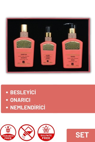 Bobel Keratin Onarıcı Saç Bakım Maskesi 330 ML + Saç Bakım Şampuanı 330 ML + Saç Kremi 200 ML