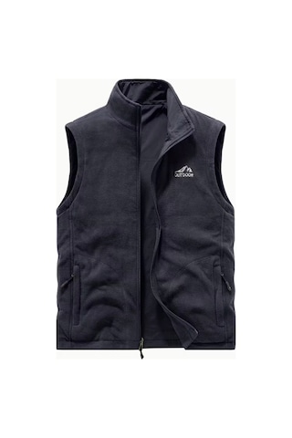 Snapbuy Kışlık Çift Taraflı, Çok Cepli, Bol Kesimli, Kalın Peluşlu Erkek Yeleği Lacivert