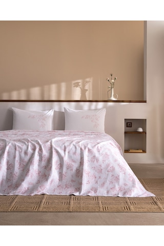 Madame Coco Noelie Çift Kişilik %100 Pamuk Karde Baskılı Pike Takımı - Pudra 8684427336434 Çok Renkli
