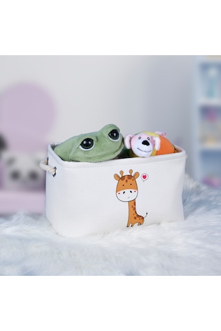 Decolove Oyuncak Sepeti - Zürafa Desenli / Küçük Boy Krem