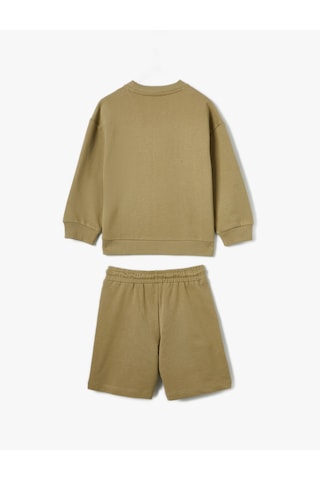Koton Eşofman Takımı Sweatshirt Ve Şort Set Haki 4skb10390tk Haki