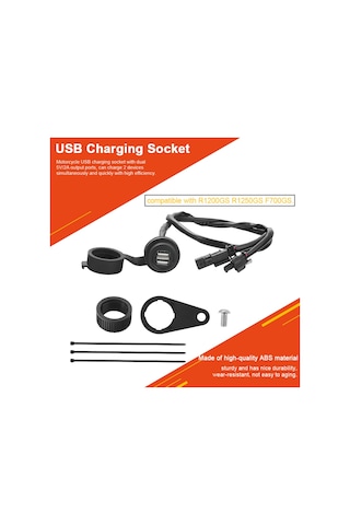 Reedark "çift Usb Portlu Motosiklet Şarj Cihazı - Su Geçirmez Kapaklı, R1200gs R1250gs F700gs Uyumlu"